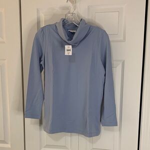 NWT J Jill Ice Blue Cowl Neck Top